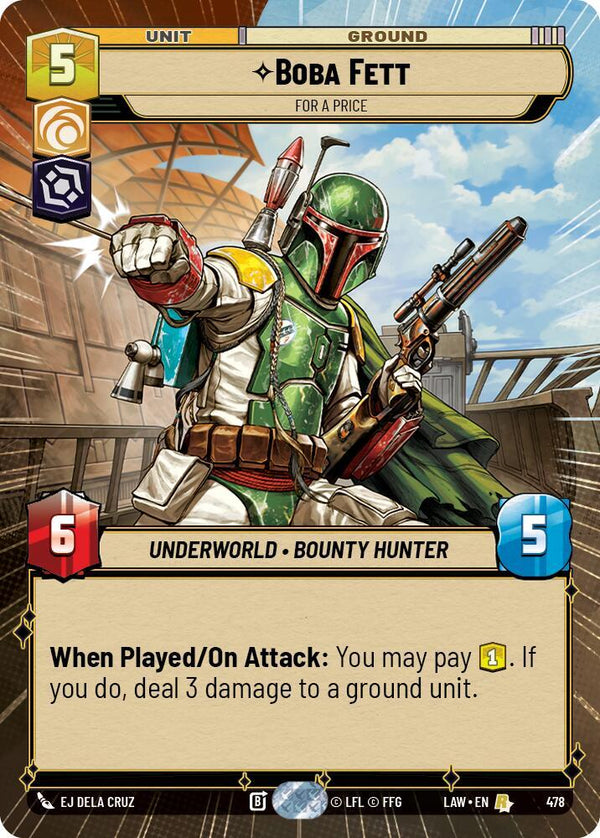 Boba Fett - For a Price (Hyperspace) - Star Wars Unlimited