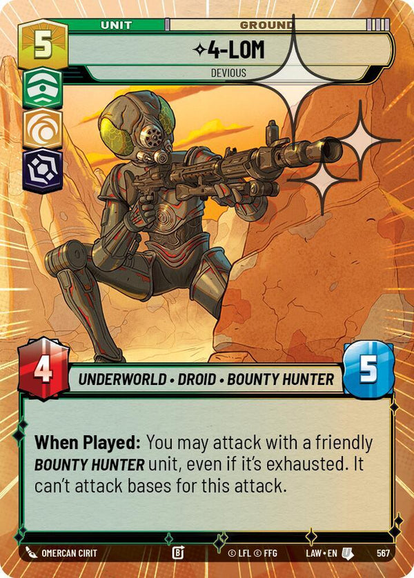 4-LOM - Devious (Hyperspace Foil) - Star Wars Unlimited