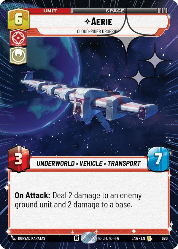 Aerie - Cloud-Rider Dropship (Hyperspace Foil) - Star Wars Unlimited