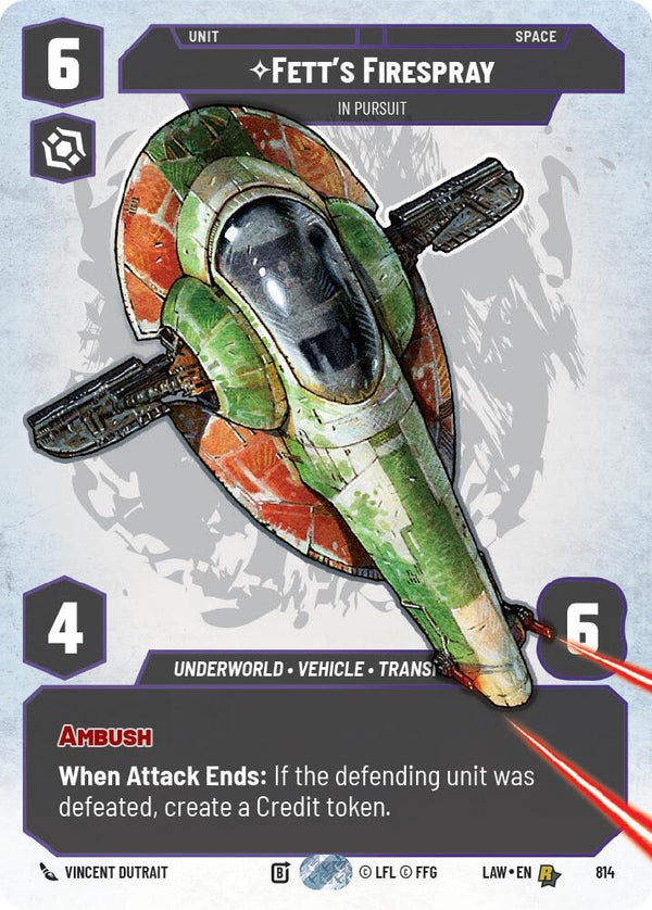 Fett's Firespray - In Pursuit (Prestige) - Star Wars Unlimited