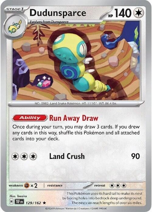 Dudunsparce - 129/162 (Non-Holo) - Pokémon