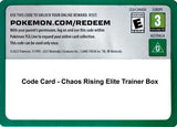 Code Card - Chaos Rising Elite Trainer Box - Pokémon