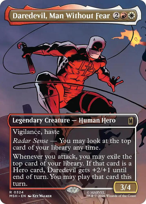 Daredevil, Man Without Fear (Borderless) (0324) - Magic: The Gathering