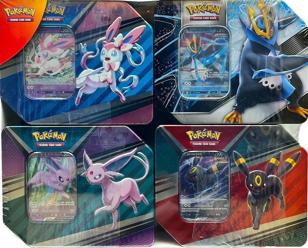 Costco Exclusive 4-Tin Bundle: V Heroes Tin [Set of 3] + V Strikers [Empoleon]