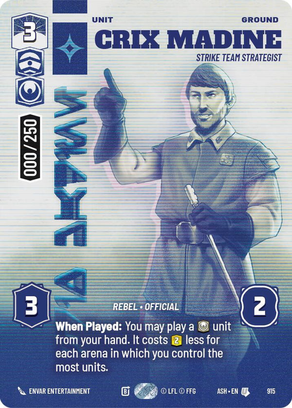 Crix Madine - Strike Team Strategist (Serialized) - Star Wars Unlimited