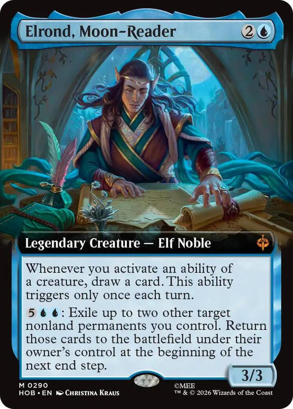 Elrond, Moon-Reader (Extended Art) - Magic: The Gathering