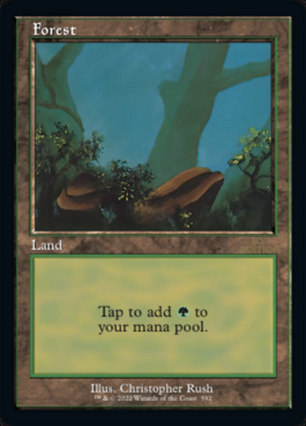 Forest (592) (Retro Frame) - Magic: The Gathering