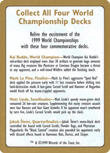 1999 World Championship Advertisement Card - Magic: The Gathering