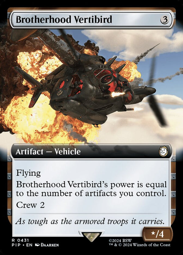 Brotherhood Vertibird (Extended Art) - Magic: The Gathering