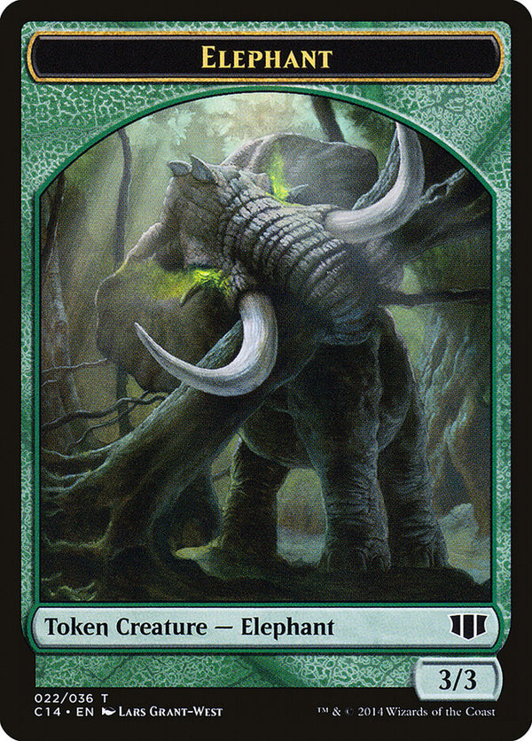 Elephant // Elf Warrior Double-Sided Token - Magic: The Gathering