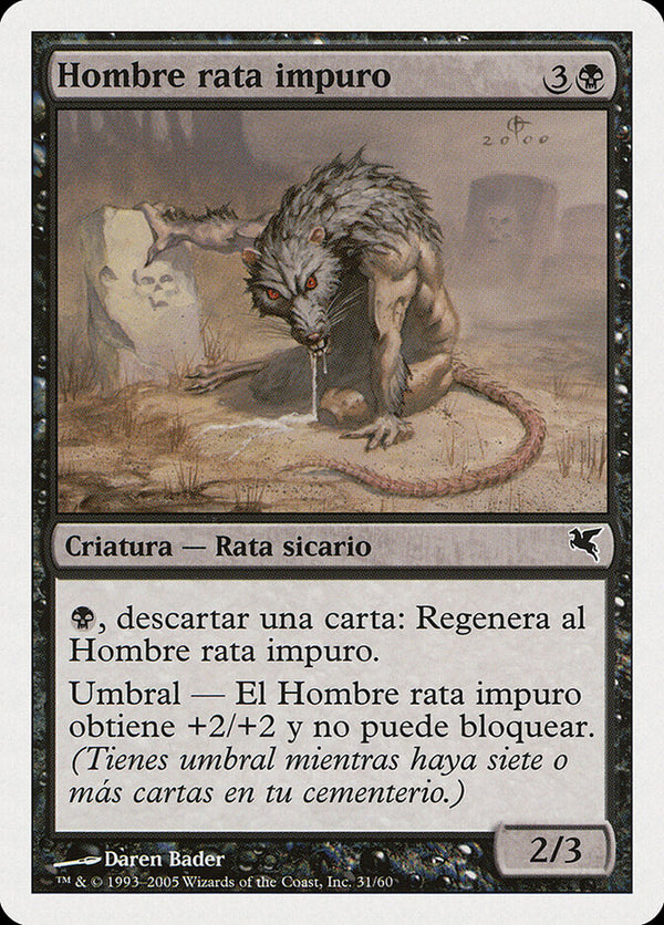 Dirty Wererat (Spanish) - "Hombre rata impuro" (A31) - Magic: The Gathering