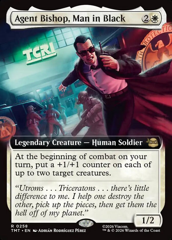 Agent Bishop, Man in Black (Extended Art) - Magic: The Gathering