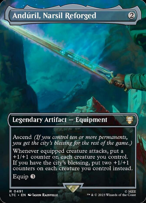 Anduril, Narsil Reforged (Borderless) - Magic: The Gathering