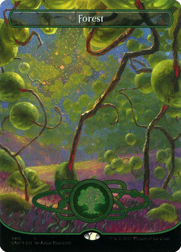 Forest (490) (Borderless) (Galaxy Foil) - Magic: The Gathering