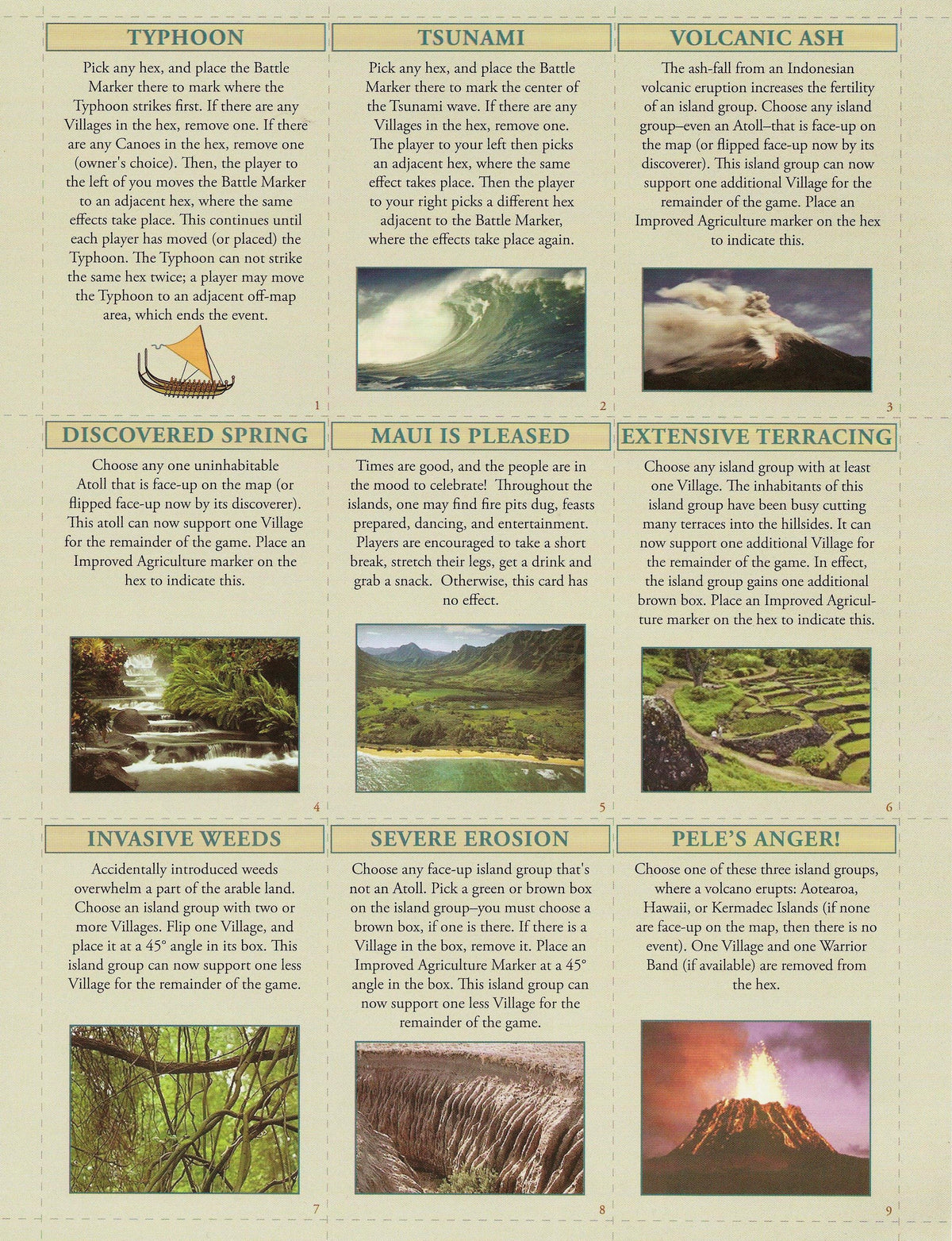 Conquest of Paradise Expansion: Random Events Cards